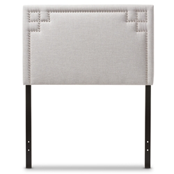 Baxton Studio Geneva Modern and Contemporary Greyish Beige Fabric Upholstered Twin Size Headboard